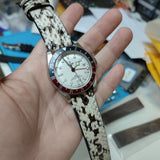 20mm, 22mm, 24mm White Snake Leather Watch Strap