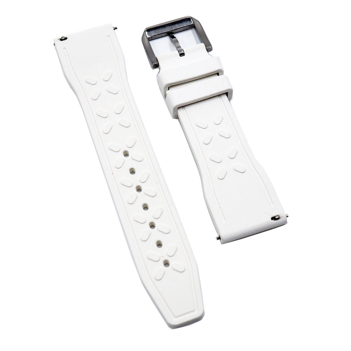 20mm, 21mm, 22mm Pilot Style White FKM Rubber Watch Strap For IWC, Sem