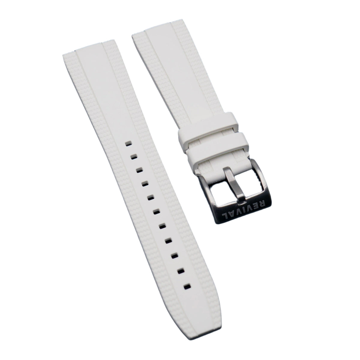 22mm Diver Style White FKM Rubber Watch Strap For Breitling
