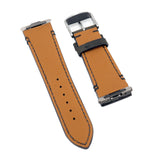 18mm, 21mm Dark Gray Matte Calf Leather Watch Strap For Cartier Santos Model, Quick Switch System, Tang Buckle