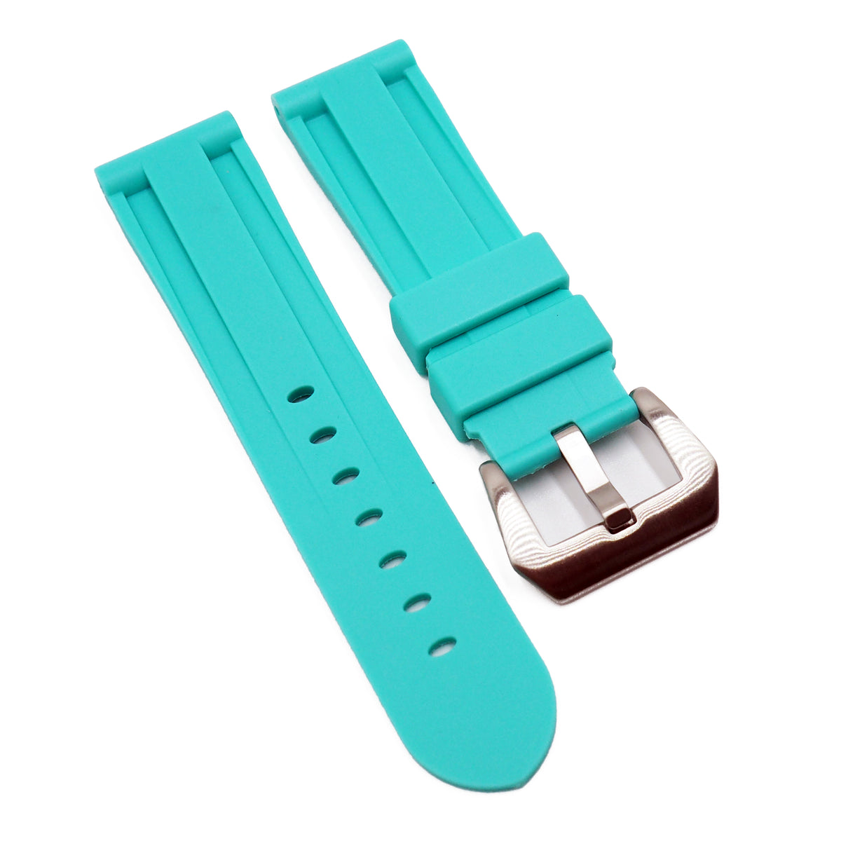 Two-Piece Strap Schwarz 22 Mm Silikon-Uhrenarmband – Weich, Schwarz, Passt Für Panerai & Taucheruhren Panerai Taucher Armband Schwarz