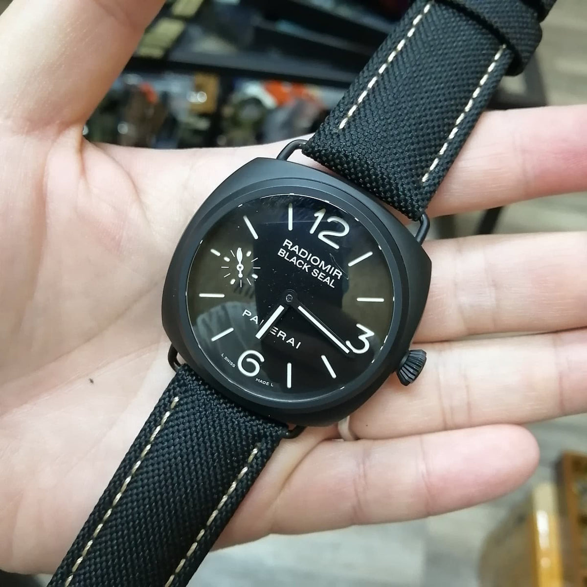 24mm, 26mm Black Nylon Watch Strap For Panerai - Main Image