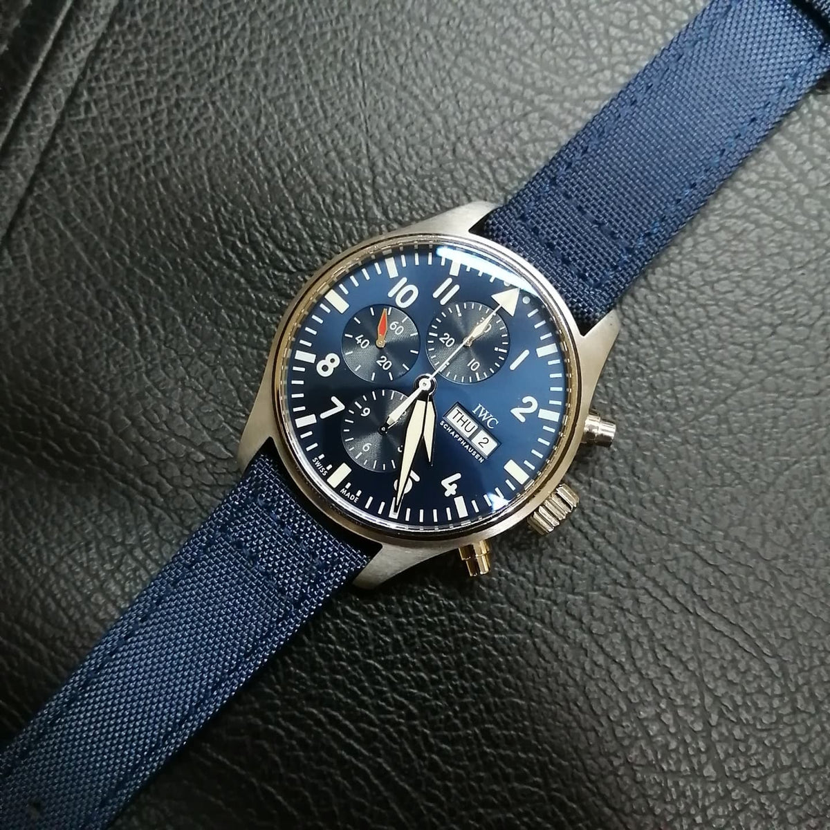 Cinturino Orologio In Nylon Intrecciato 20/21/22mm Con Fibbia Pieghevole - Adatto Per IWC Pilot, Mark, Portugieser, Portofino