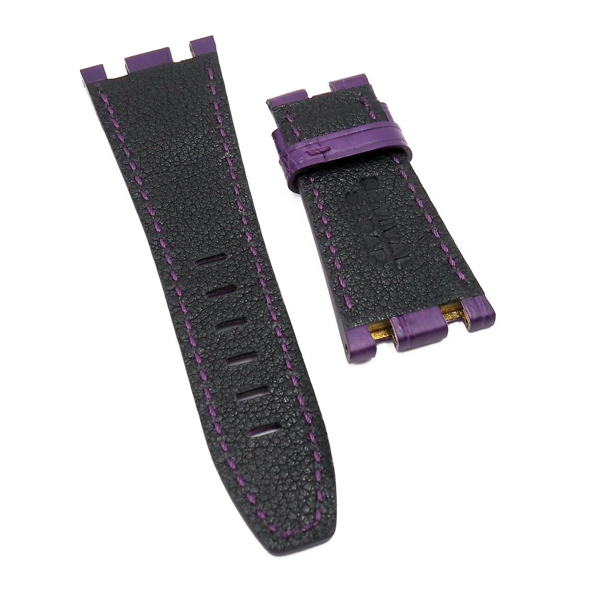 28mm Mauve Violet Alligator Leather Watch Strap For Audemars