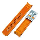 Crafter Blue 20mm Orange Curved End Vulcanized Rubber Watch Strap For Seiko Sumo