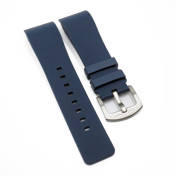 20mm, 23mm Navy Blue Rubber Watch Strap For Cartier Santos