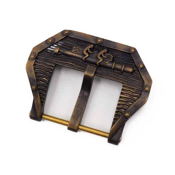 22mm, 24mm Submarine Engraving Wave Pattern Bronze Tang Buckle