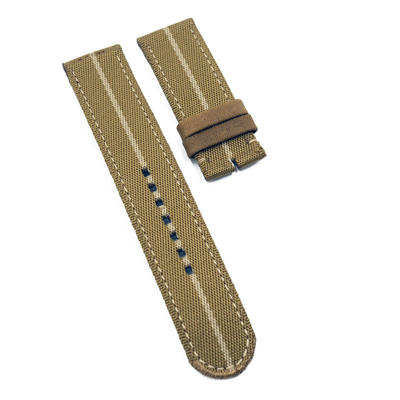 23mm Multi Color in Single Line Nylon Watch Strap, Cookie Brown & Banana Yellow, For Tudor Black Bay Bronze