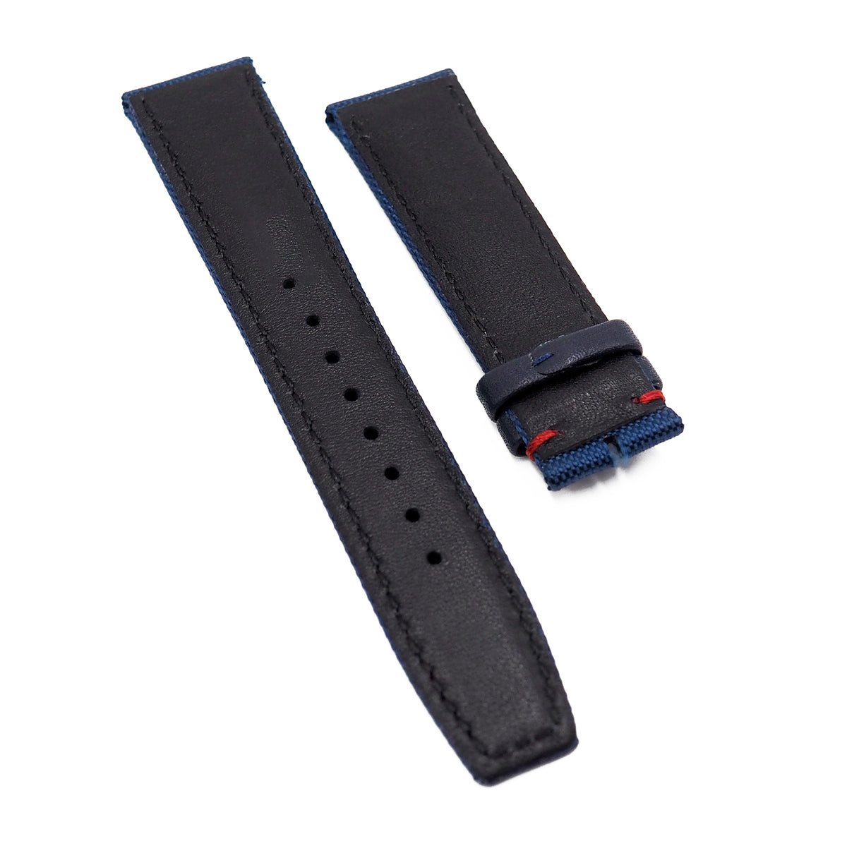 Revival Strap 21mm Pilot Style Blue Ostrich Leather Watch Strap for IWC, Semi Square Tail