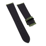 20mm, 22mm Bright Grass Green Alligator Leather Watch Strap