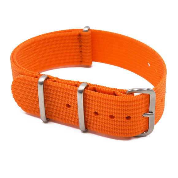 20mm, 22mm Nato Style Orange Ribbed Nylon Watch Strap