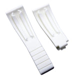 22mm Straight End White Rubber Watch Strap For Rolex