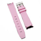 20mm Curved End Pink Camo Rubber Watch Strap For Rolex, Omega and MoonSwatch