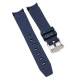 20mm Curved End Blue Digital Camo Rubber Watch Strap For Rolex, Omega and MoonSwatch