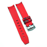 20mm Curved End Red Digital Camo Rubber Watch Strap For Rolex, Omega and MoonSwatch