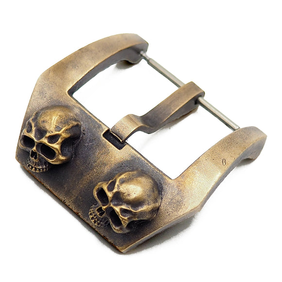 22mm, 24mm Skull Engraving Bronze Tang Buckle
