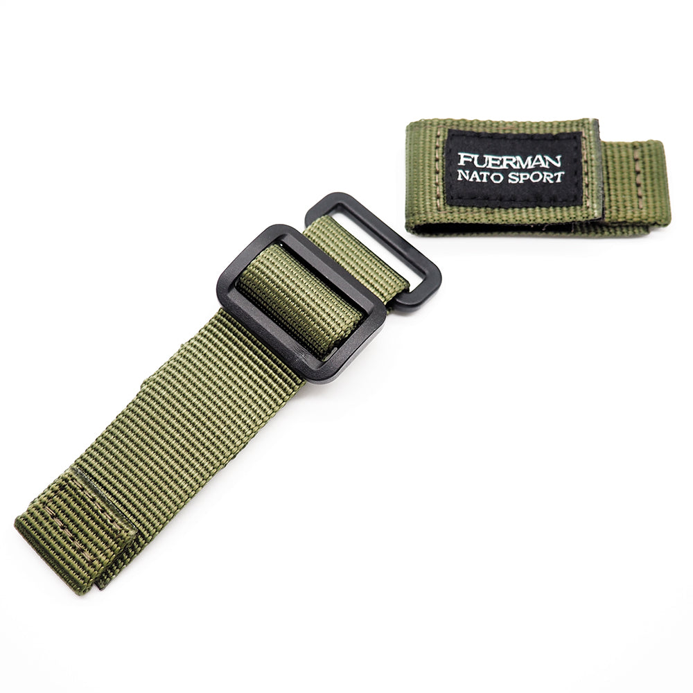20MM Velcro® Style Green Nylon Sport Watch Strap