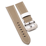 24mm White Calf Leather Watch Strap For Panerai