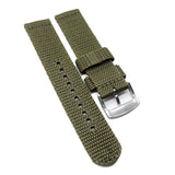 20mm Nylon Watch Strap For Seiko, Black / Army Green