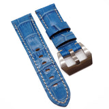 22mm Alligator Embossed Calf Leather Watch Strap For Panerai, 13 Colors