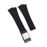 11mm, 12mm Fine Triangle Pattern Black FKM Rubber CTS Watch Strap For Tissot PRX, Quick Release Spring Bars
