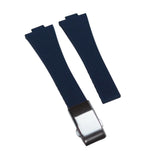 11mm, 12mm Fine Triangle Pattern Navy Blue FKM Rubber CTS Watch Strap For Tissot PRX, Quick Release Spring Bars