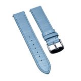 15.5mm, 17.5mm, 19mm Baby Blue Alligator Leather Watch Strap For Cartier Santos Dumont, Quick Release