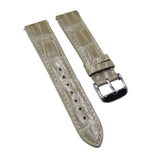 15.5mm, 17.5mm, 19mm Khaki Alligator Leather Watch Strap For Cartier Santos Dumont, Quick Release