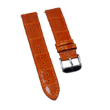 15.5mm, 17.5mm, 19mm Orange Alligator Leather Watch Strap For Cartier Santos Dumont, Quick Release