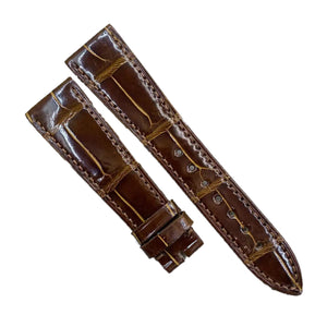 18mm, 20mm, 22mm Caramel Brown Alligator Leather Watch Strap