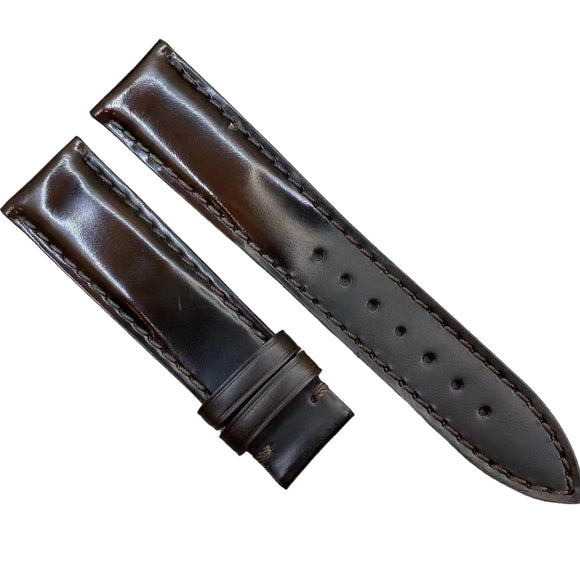18mm, 20mm, 22mm Gradient Brown & Black Cordovan Leather Watch Strap