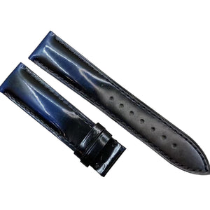 18mm, 20mm, 22mm Gradient Blue & Black Cordovan Leather Watch Strap