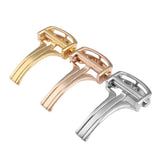 16mm, 18mm Cartier Style Steel Deployant Clasp, New Button Version
