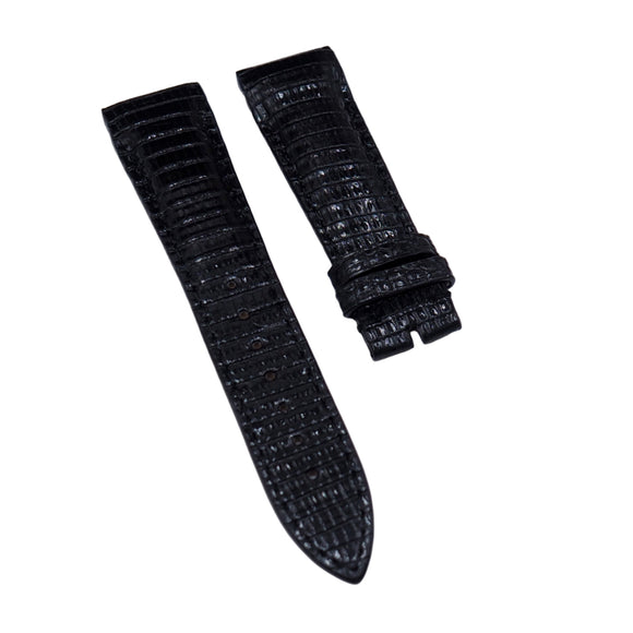 18mm, 19mm, 20mm, 21mm, 22mm Black Lizard Leather Watch Strap