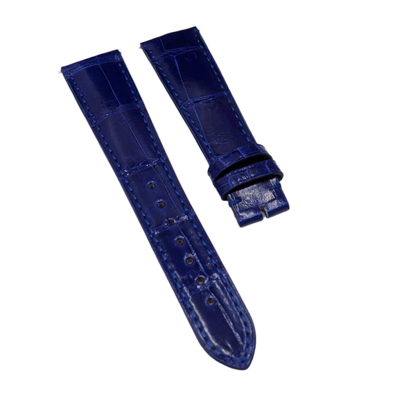 18mm, 19mm, 20mm, 21mm, 22mm Sapphire Blue Alligator Leather Watch Strap