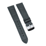 18mm, 19mm, 20mm, 22mm Dark Gray Alligator Embossed Calf Leather Signature Strap