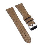 18mm, 19mm, 20mm Ochre Yellow Snake Leather Slim Watch Strap, White Stitching