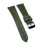 18mm, 19mm, 20mm Pickle Green Lizard Leather Watch Strap