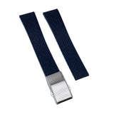 18mm, 19mm, 21mm Mosaic Pattern Navy Blue FKM Rubber CTS Watch Strap, Quick Release Spring Bars