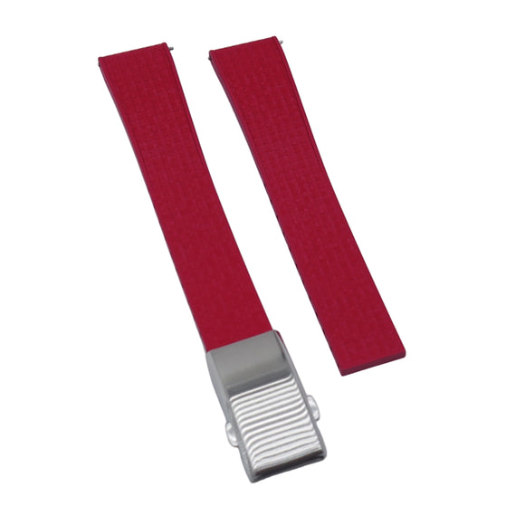 18mm, 19mm, 21mm Mosaic Pattern Red FKM Rubber CTS Watch Strap, Quick Release Spring Bars