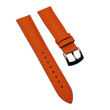 18mm, 19mm Sailcloth Texture Orange FKM Rubber Leather Hybrid Watch Strap, Quick Release Spring Bars
