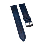 18mm, 20mm, 22mm Blue Calf Leather Strap, Quick Release Spring Bars