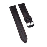 18mm, 20mm, 22mm Dark Brown Calf Leather Strap, Quick Release Spring Bars