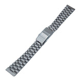 18mm, 20mm, 22mm Straight End Stainless Steel Watch Strap, Brushed, Model 8