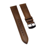 18mm, 20mm, 22mm Tawny Brown Calf Leather Strap, Quick Release Spring Bars