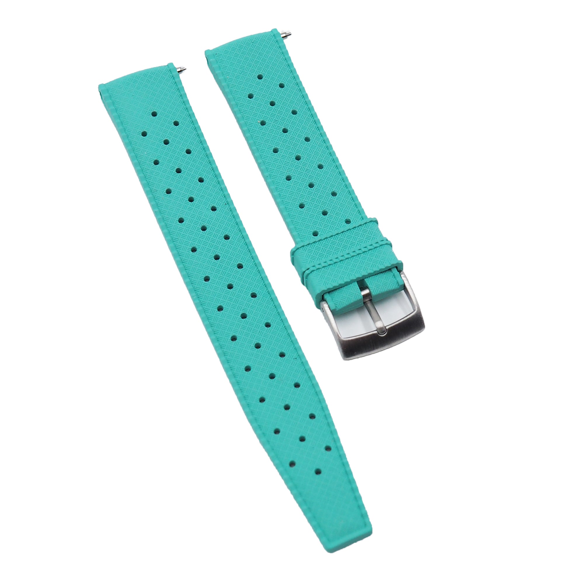 18mm, 20mm, 22mm Vintage Tropical Style Tiffany Blue FKM Rubber