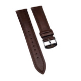 18mm, 20mm, 22mm Walnut Brown Calf Leather Strap, Quick Release Spring Bars