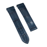 18mm, 21mm Navy Blue Alligator Leather Watch Strap For Cartier Santos Model, Quick Release
