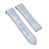 18mm, 21mm White Alligator Leather Watch Strap For Cartier Santos Model, Quick Release (y14)