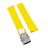 19mm, 20mm, 21mm, 22mm Double Ladder Pattern Yellow FKM Rubber CTS Watch Strap, Quick Release Spring Bars